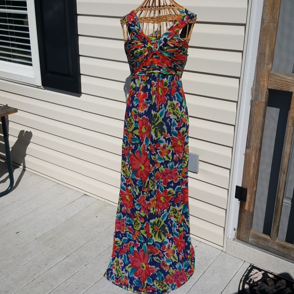 Phoebe Couture Silk Maxi Dress Woman’s sz 0
